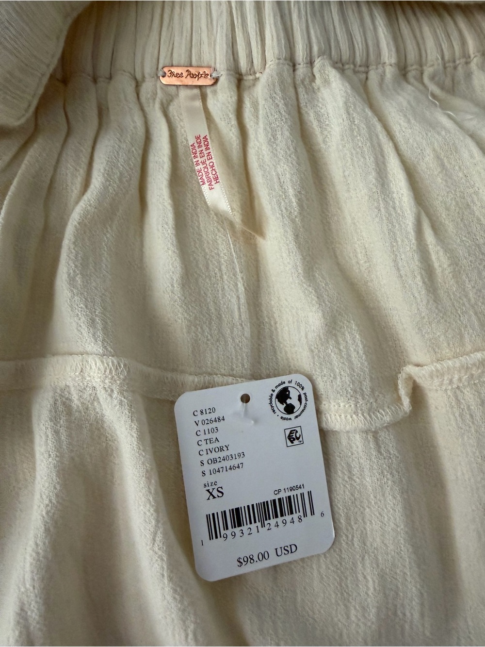 Free People Girls Cream Ruffle Tunic Dress - Picture 4 of 4